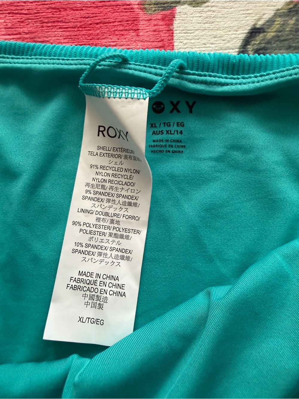 Roxy Turquoise Rib Roxy Love Hipster Full bikini bottom - Picture 3 of 6